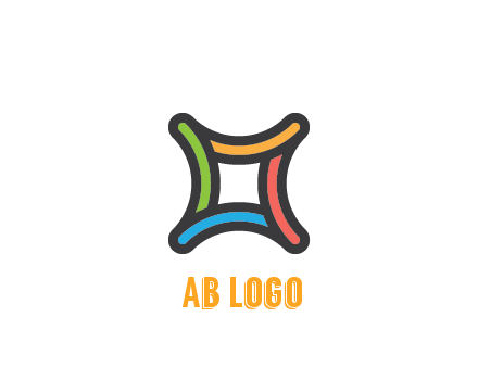 line art colorful curved square