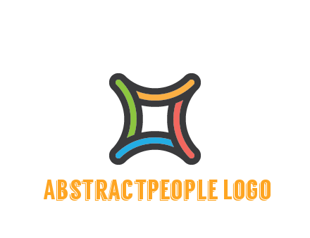 line art colorful curved square
