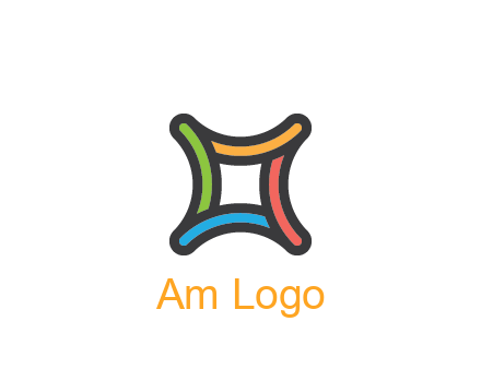 line art colorful curved square