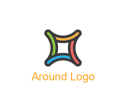 line art colorful curved square