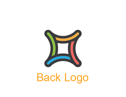 line art colorful curved square