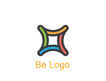line art colorful curved square
