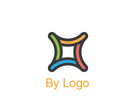 line art colorful curved square