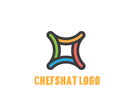 line art colorful curved square