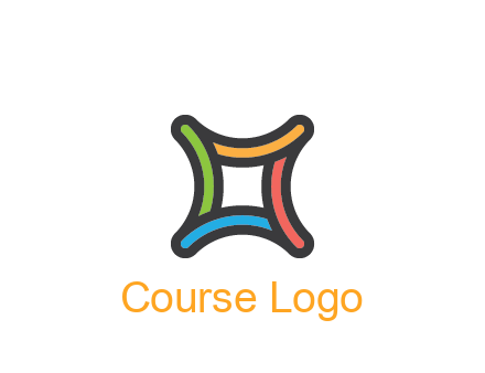 line art colorful curved square
