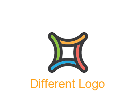 line art colorful curved square