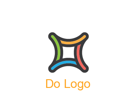 line art colorful curved square