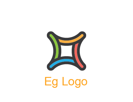 line art colorful curved square