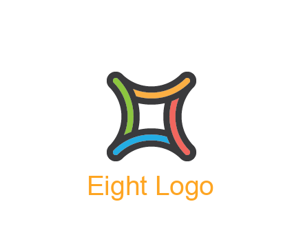 line art colorful curved square