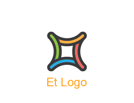 line art colorful curved square