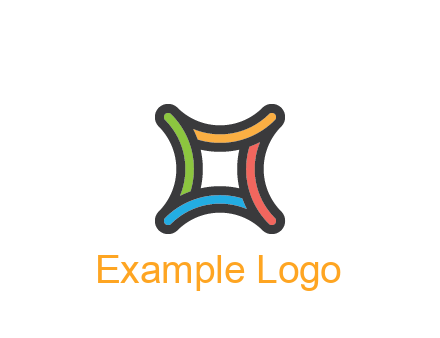 line art colorful curved square