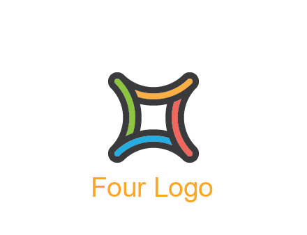 line art colorful curved square