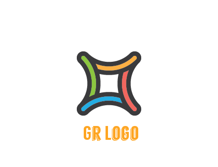 line art colorful curved square