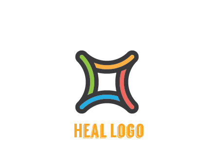 line art colorful curved square
