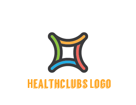 line art colorful curved square