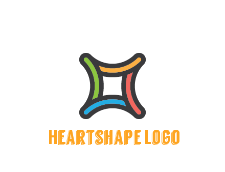 line art colorful curved square