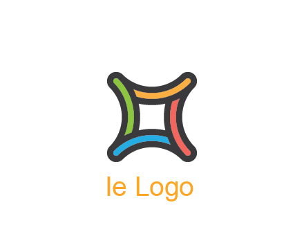 line art colorful curved square