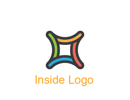 line art colorful curved square