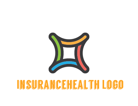 line art colorful curved square