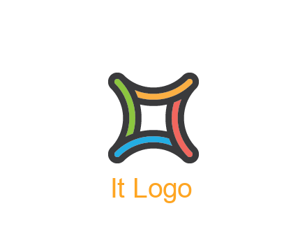 line art colorful curved square