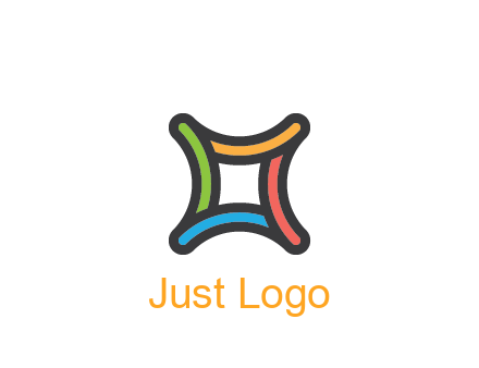 line art colorful curved square