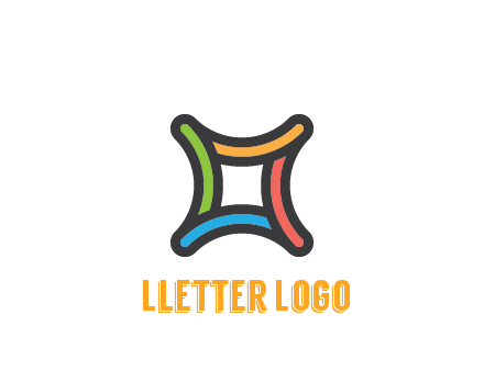 line art colorful curved square