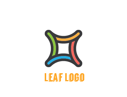 line art colorful curved square