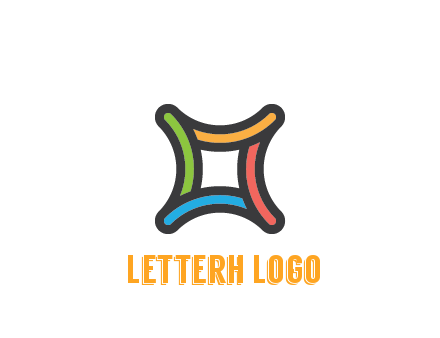 line art colorful curved square