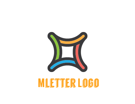 line art colorful curved square