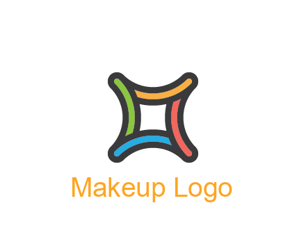 line art colorful curved square