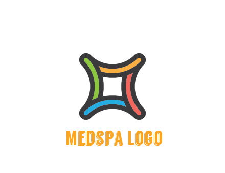 line art colorful curved square