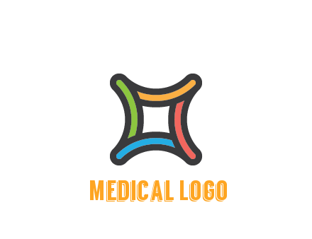 line art colorful curved square
