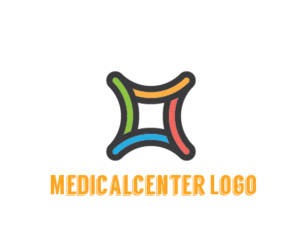 line art colorful curved square