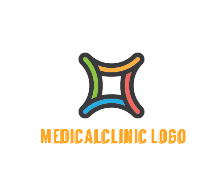 line art colorful curved square
