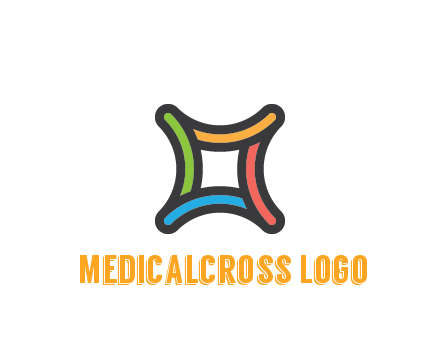 line art colorful curved square