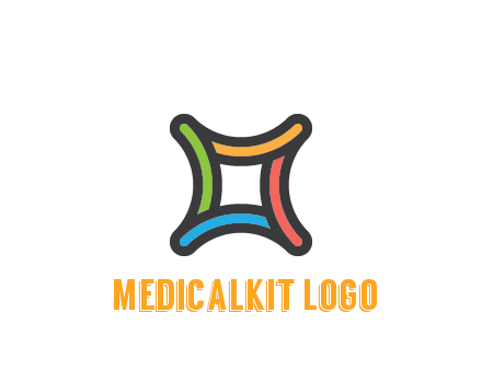 line art colorful curved square