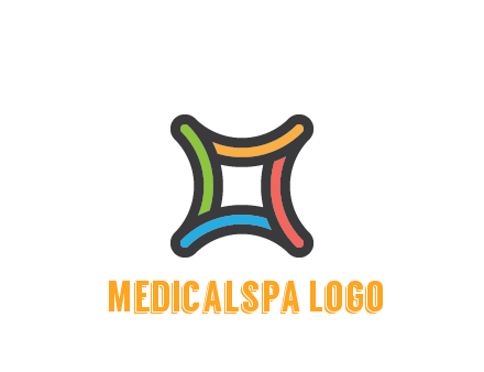 line art colorful curved square