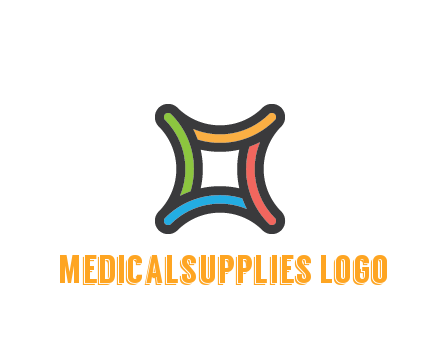 line art colorful curved square