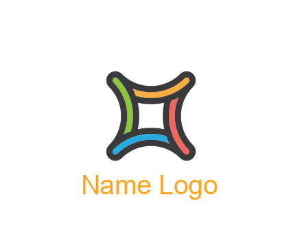 line art colorful curved square