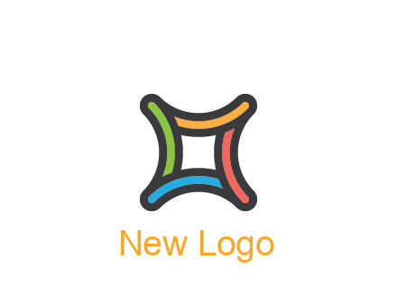 line art colorful curved square
