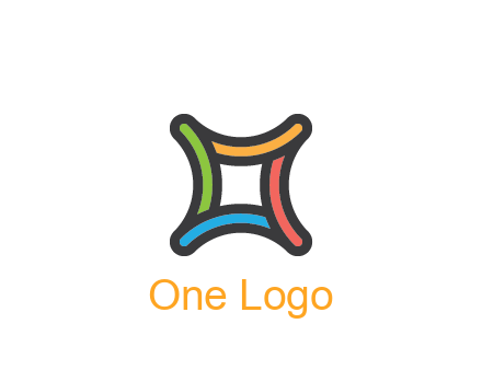 line art colorful curved square