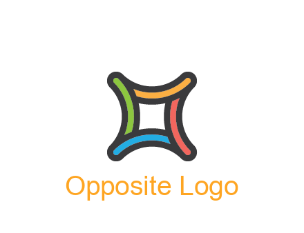 line art colorful curved square