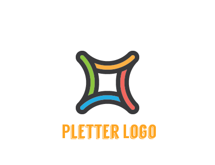 line art colorful curved square