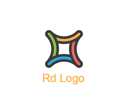 line art colorful curved square