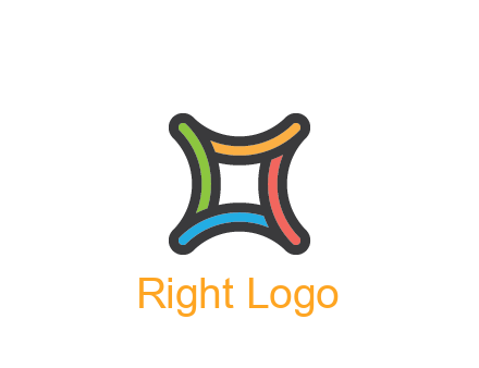 line art colorful curved square