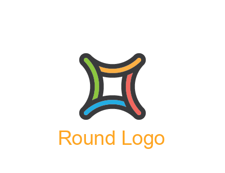line art colorful curved square