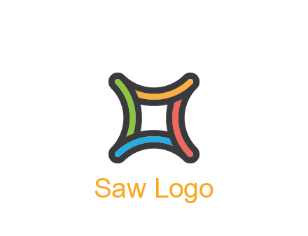 line art colorful curved square