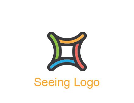 line art colorful curved square