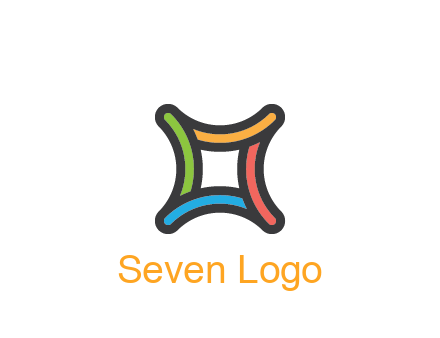 line art colorful curved square