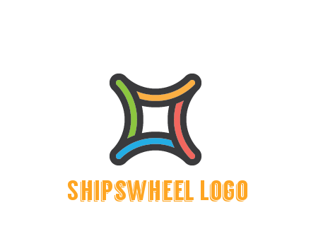 line art colorful curved square